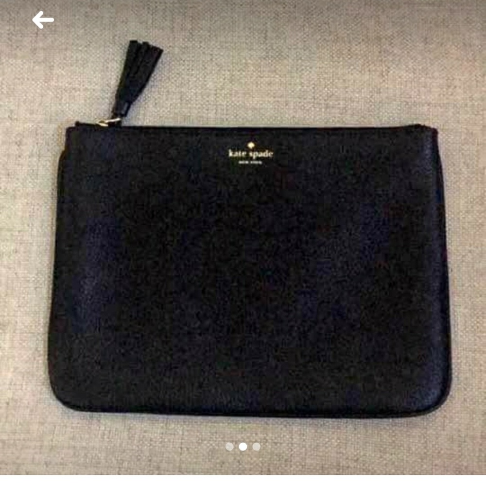 SOLD ♠️ SPADE BLACK LEATHER CLUTCH💋 - Picture 1 of 3
